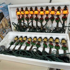 Vintage Christmas Lights Kurt Adler Old Fashioned Streetlamp 10 Light String Set